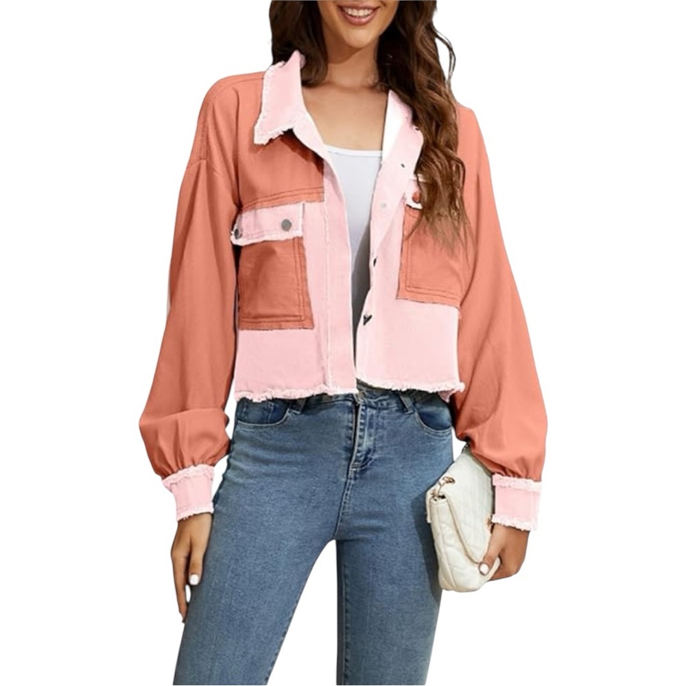 Trendy Two-Tone Jean Jacket for Women